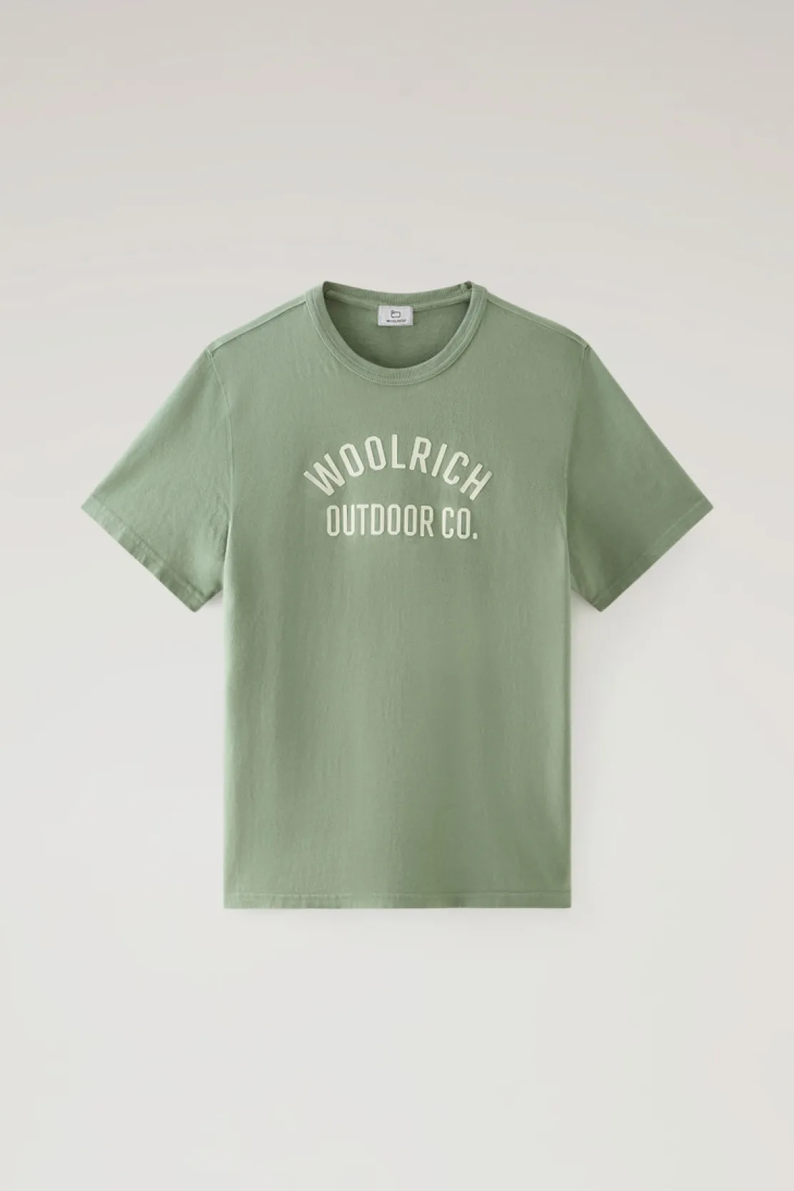 T-shirt>Woolrich T-shirt In Puro Cotone Con Scritta Tundra Grey