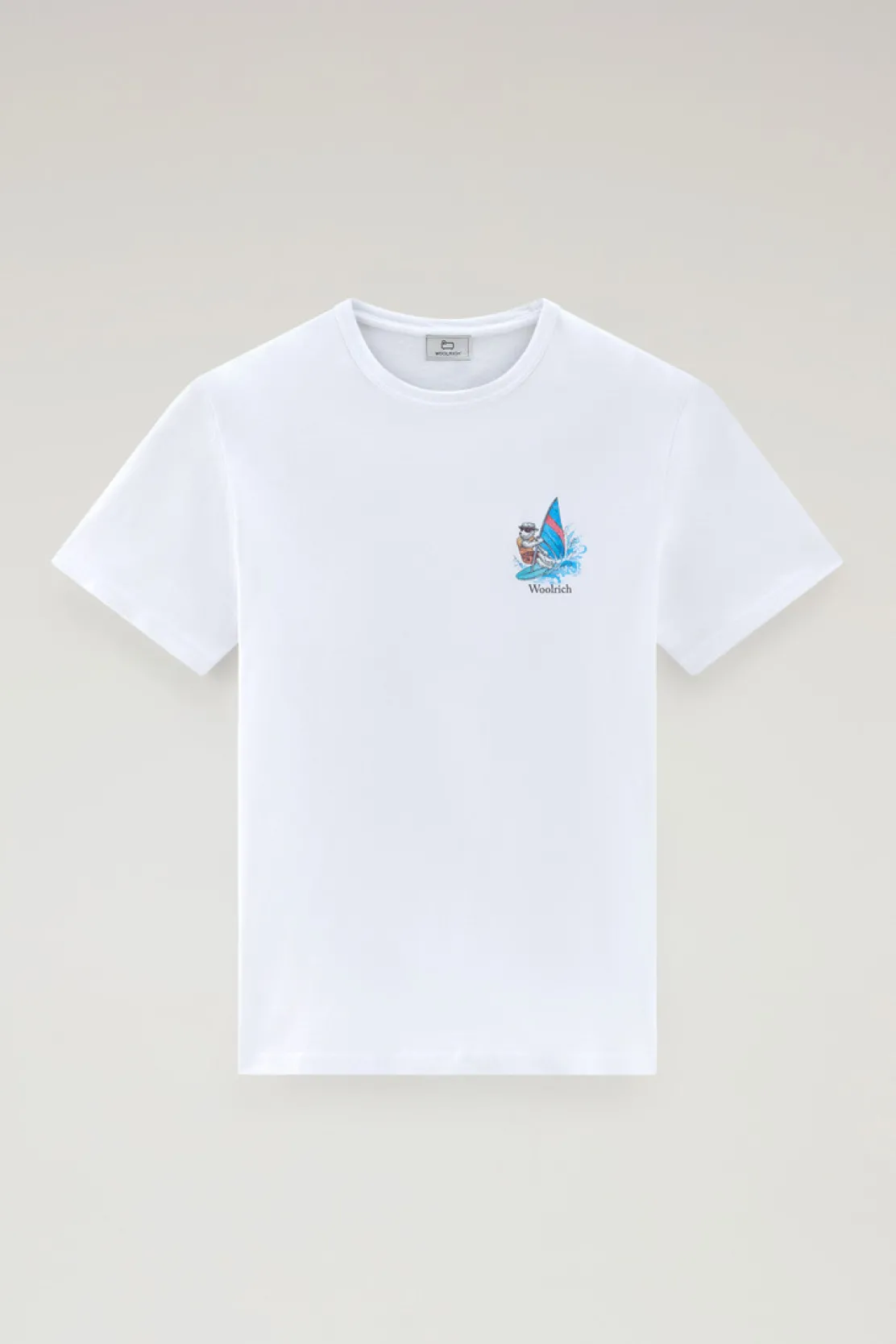 T-shirt>Woolrich T-shirt In Puro Cotone Con Stampa Grafica Bright White