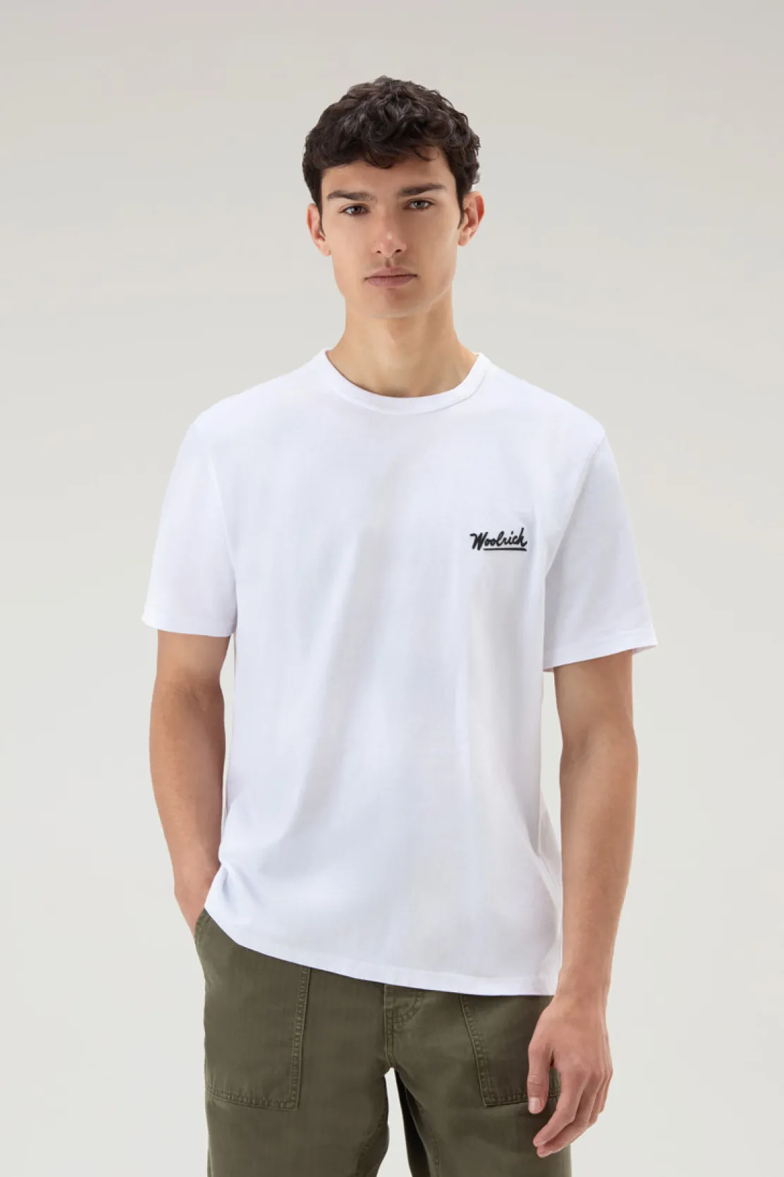 T-shirt>Woolrich T-shirt In Puro Cotone Con Grafica Western Sul Retro Bright White