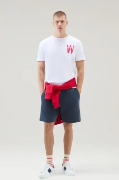 T-shirt>Woolrich T-shirt In Puro Cotone Con Taschino Bright White