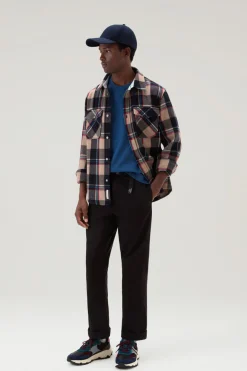 T-shirt>Woolrich T-shirt In Puro Cotone Con Grafica Western Sul Retro Blue Lobster