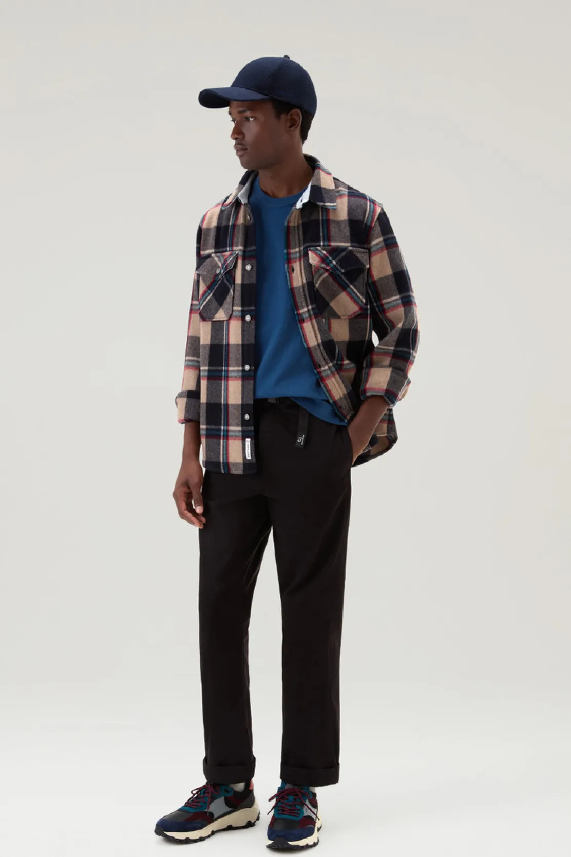 T-shirt>Woolrich T-shirt In Puro Cotone Con Grafica Western Sul Retro Blue Lobster