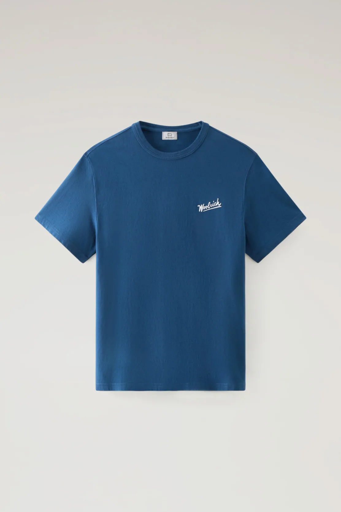 T-shirt>Woolrich T-shirt In Puro Cotone Con Grafica Western Sul Retro Blue Lobster