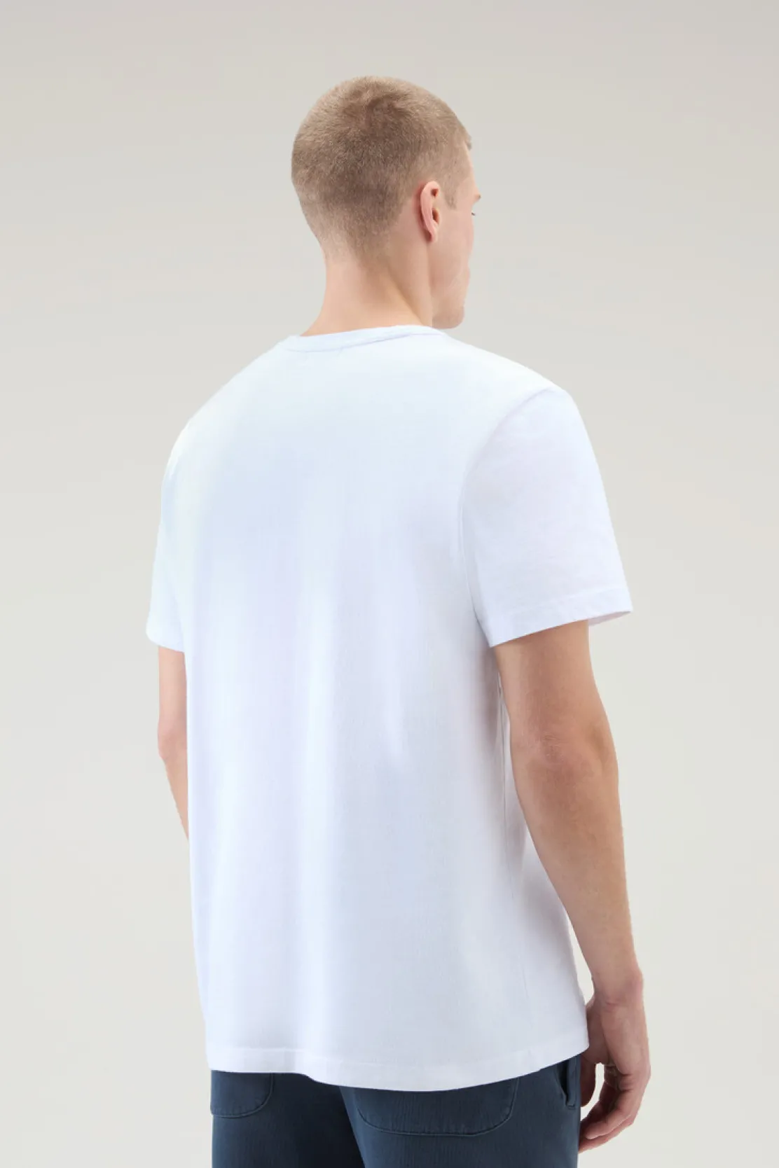 T-shirt>Woolrich T-shirt In Puro Cotone Con Stampa Nautica Bright White