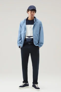 T-shirt>Woolrich T-shirt In Puro Cotone Con Stampa Nautica Melton Blue