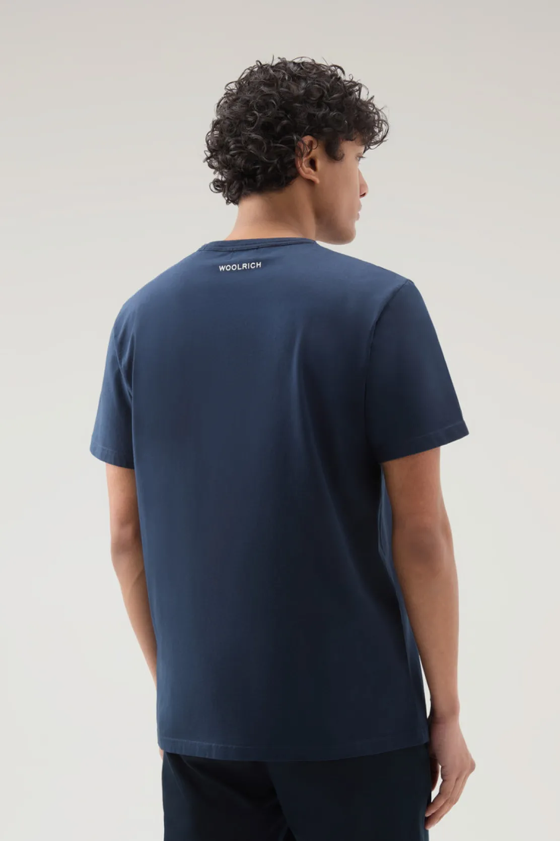 T-shirt>Woolrich T-shirt In Puro Cotone Con Stampa Nautica Melton Blue