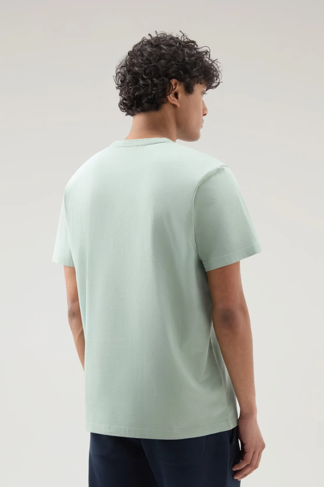 T-shirt>Woolrich T-shirt In Puro Cotone Con Stampa Grafica Sage