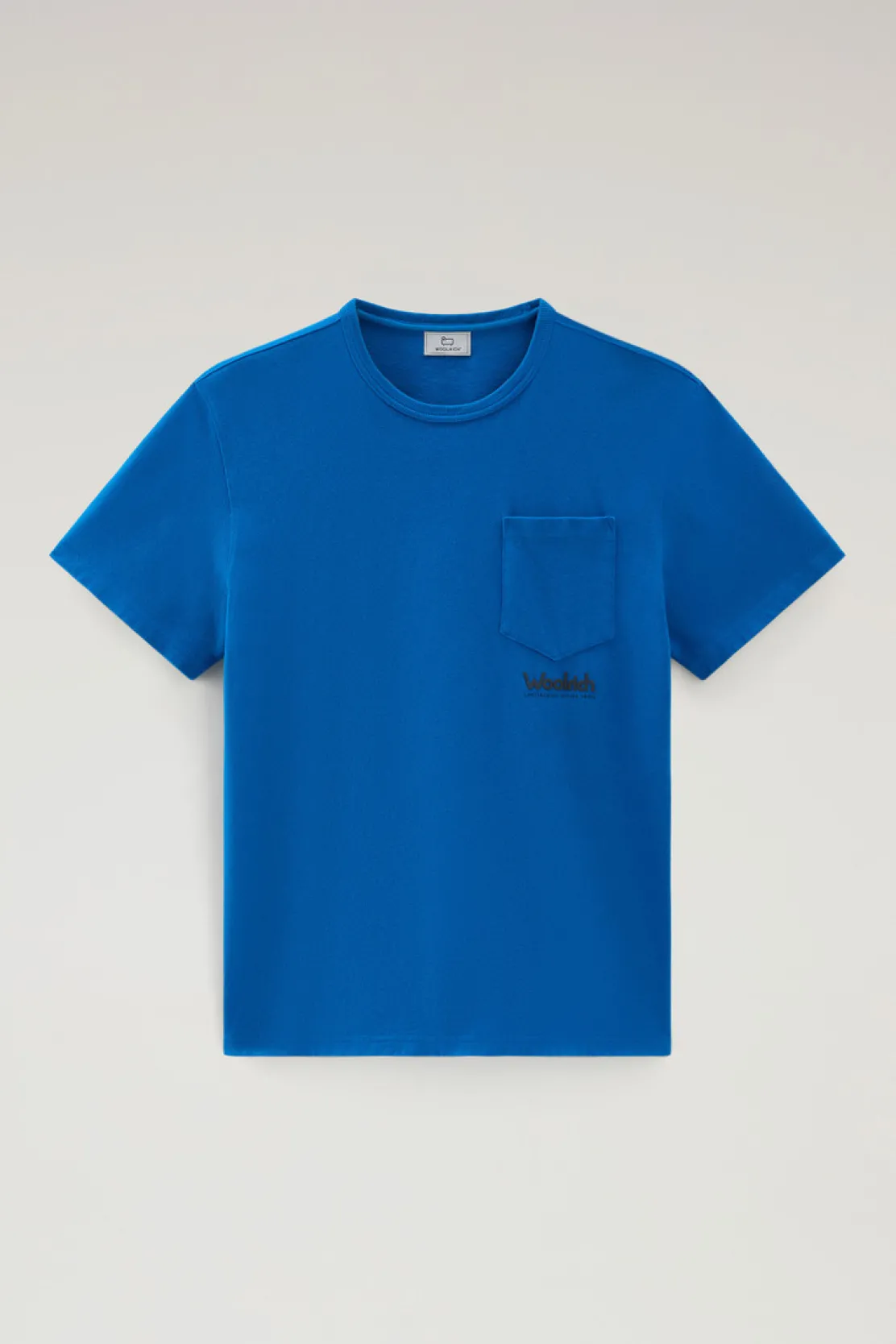 T-shirt>Woolrich T-shirt In Puro Cotone Con Stampa Trail Snorkel Blue