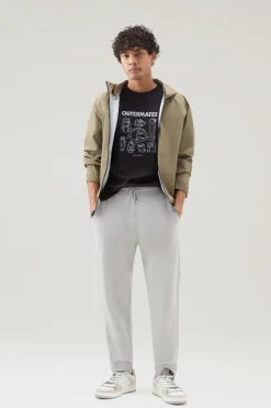 T-shirt>Woolrich T-shirt In Puro Cotone Con Stampa Outermates Black