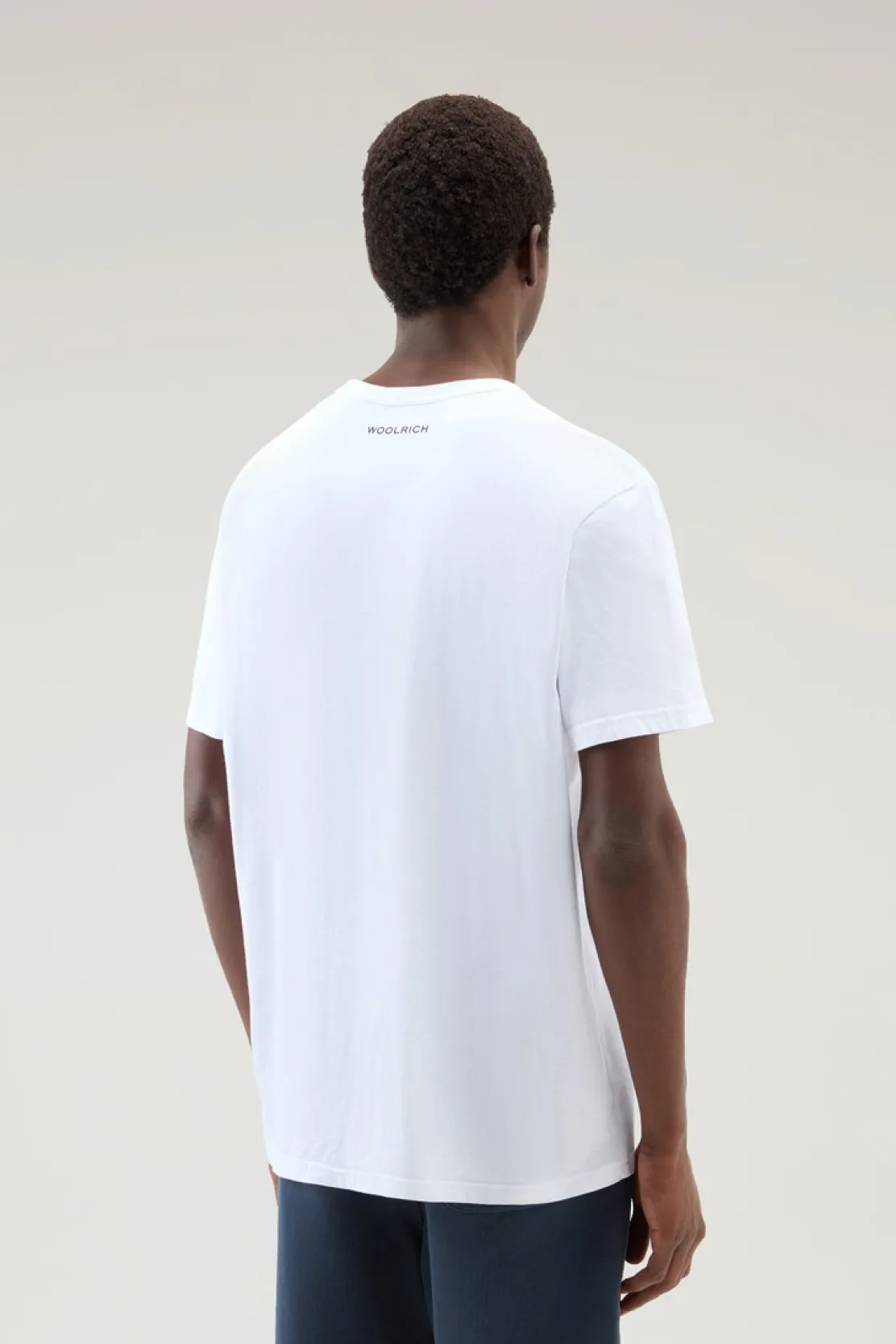 T-shirt>Woolrich T-shirt In Puro Cotone Con Stampa Nautica Bright White