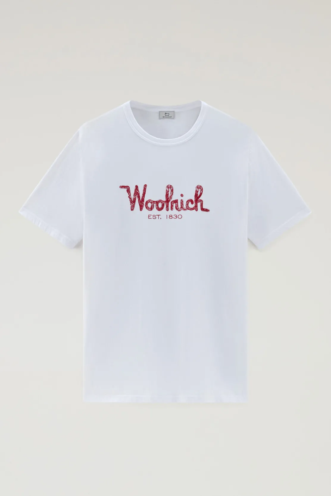T-shirt>Woolrich T-shirt In Puro Cotone Con Ricamo Bright White