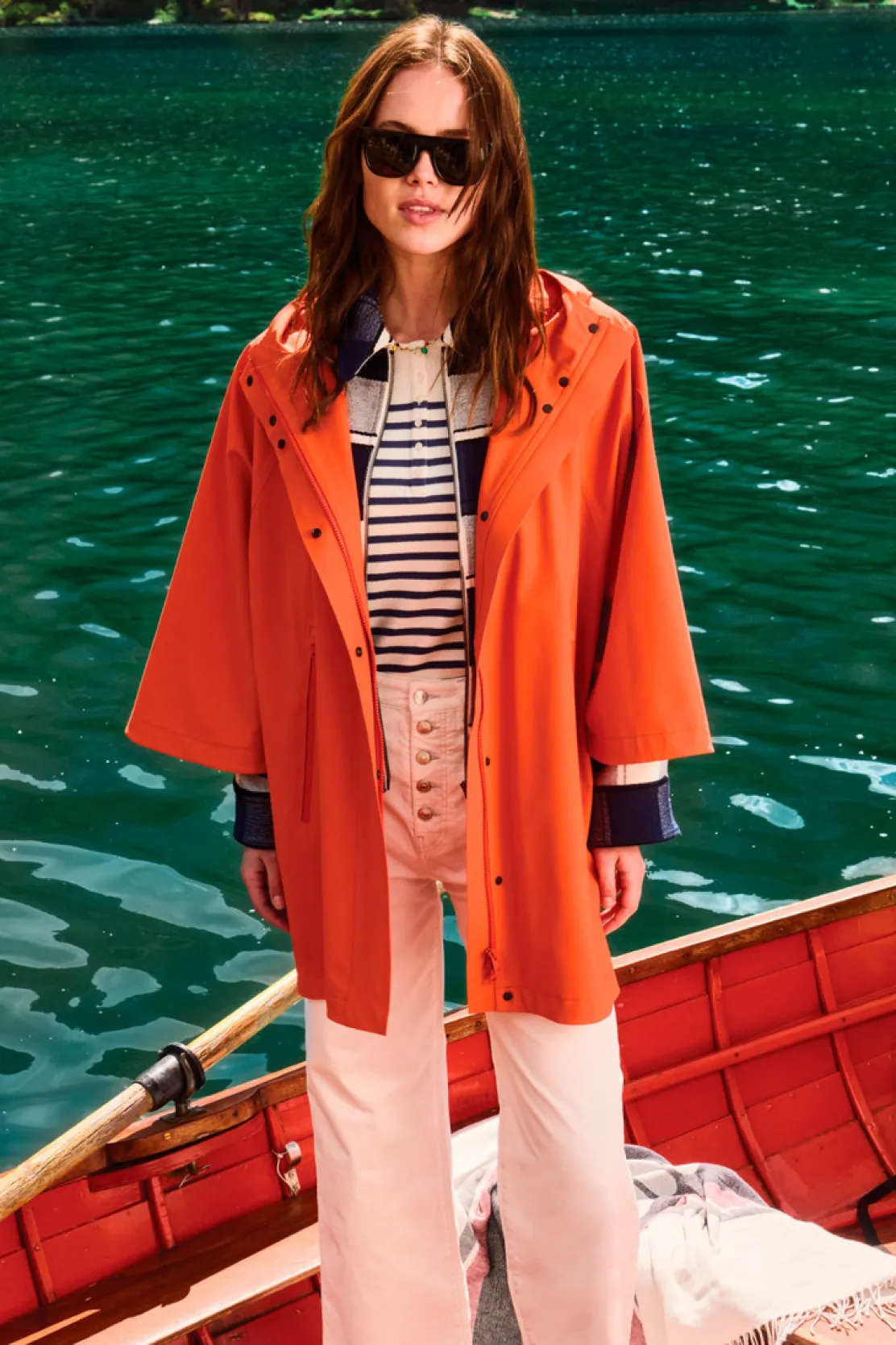 T-shirt e polo>Woolrich T-shirt Serafino In Puro Cotone A Righe Twilight Blue Stripe