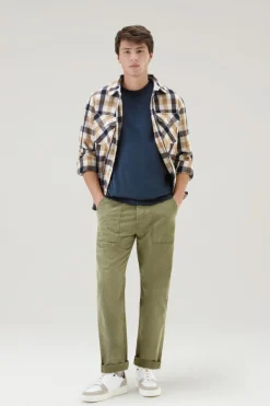 T-shirt>Woolrich T-shirt Sheep In Puro Cotone Melton Blue