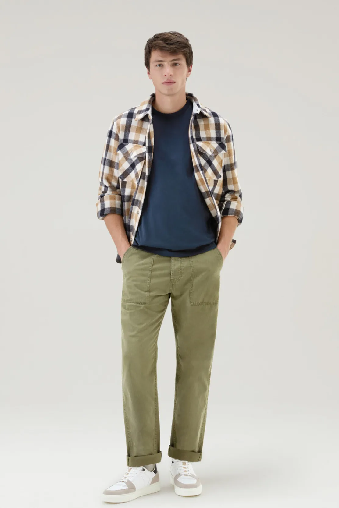 T-shirt>Woolrich T-shirt Sheep In Puro Cotone Melton Blue