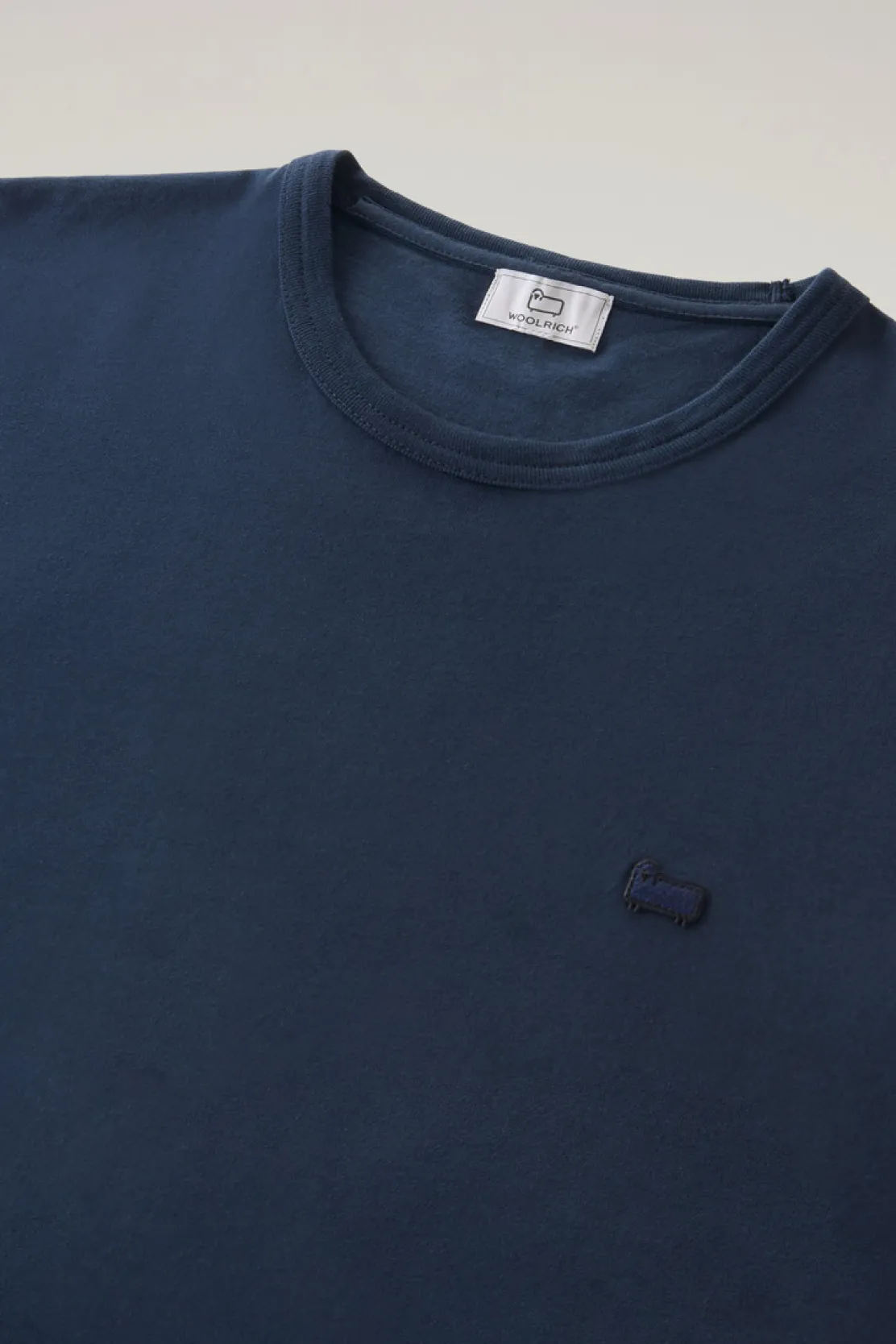 T-shirt>Woolrich T-shirt Sheep In Puro Cotone Melton Blue