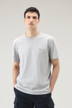 T-shirt>Woolrich T-shirt Sheep In Puro Cotone Light Grey Melange