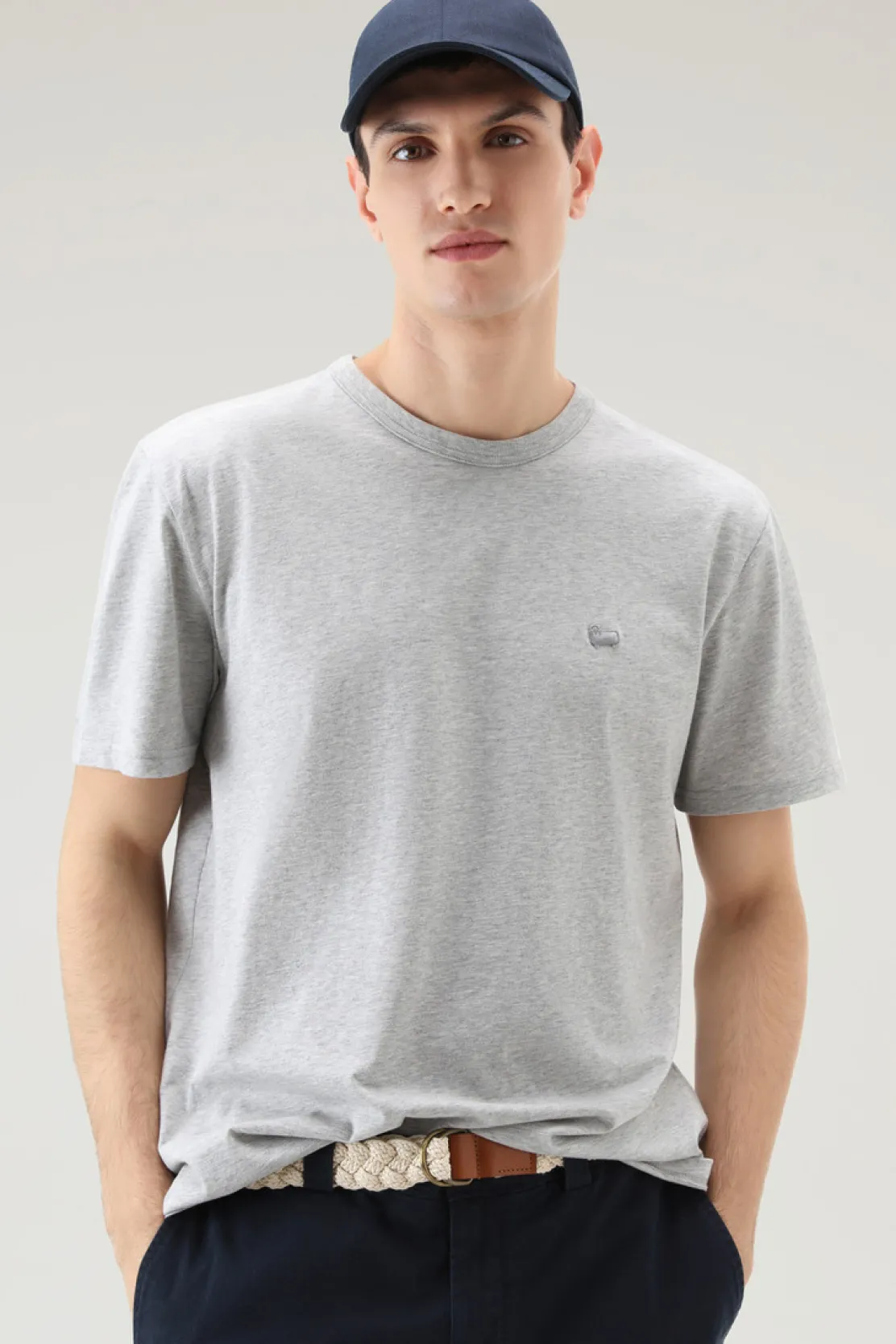 T-shirt>Woolrich T-shirt Sheep In Puro Cotone Light Grey Melange