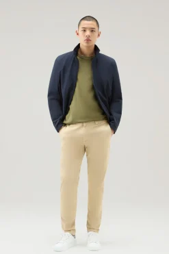 T-shirt>Woolrich T-shirt Tinta In Capo In Puro Cotone Lake Olive