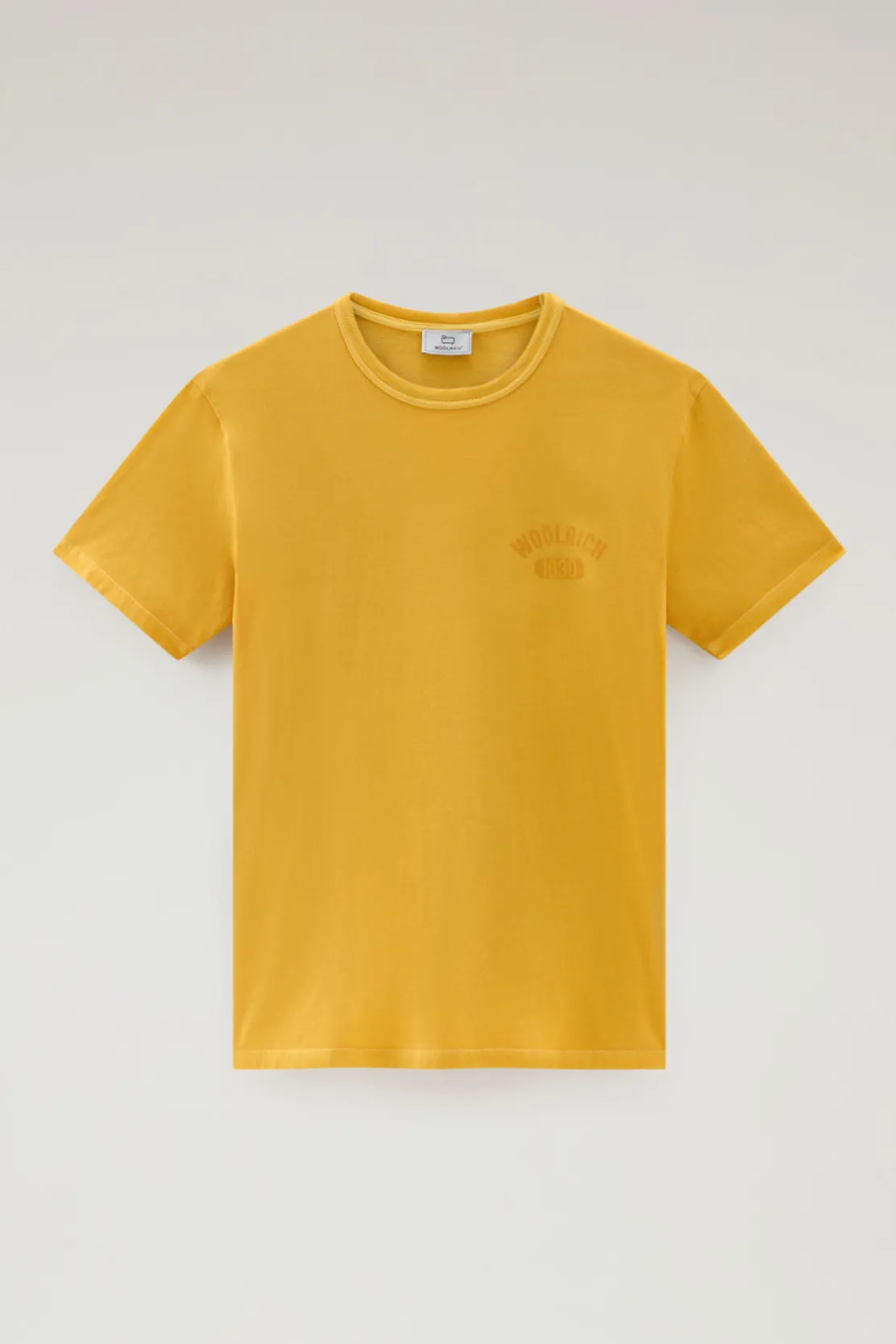 T-shirt>Woolrich T-shirt Tinta In Capo In Puro Cotone Golden Glow