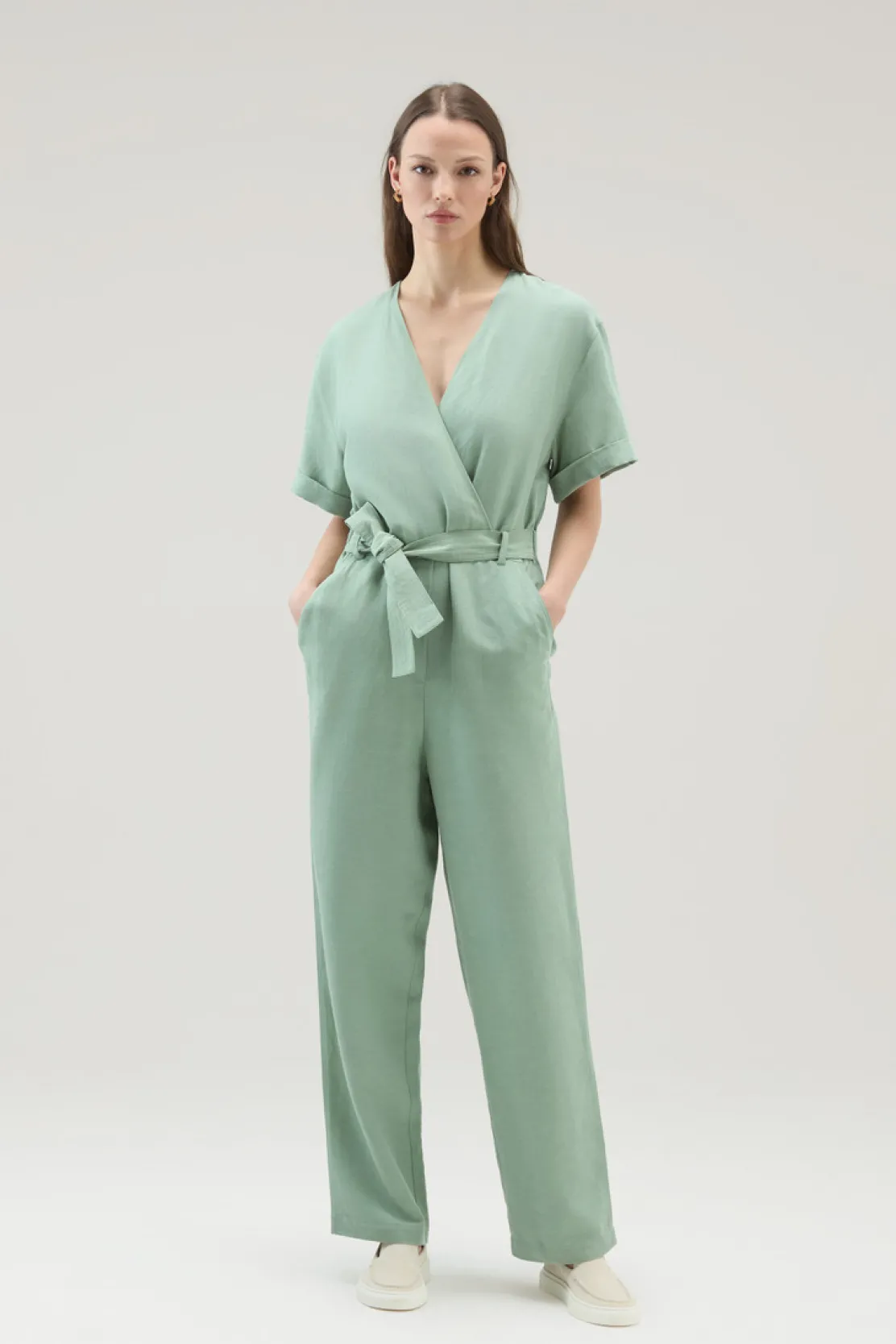 Vestiti e gonne>Woolrich Tuta In Misto Lino Sage