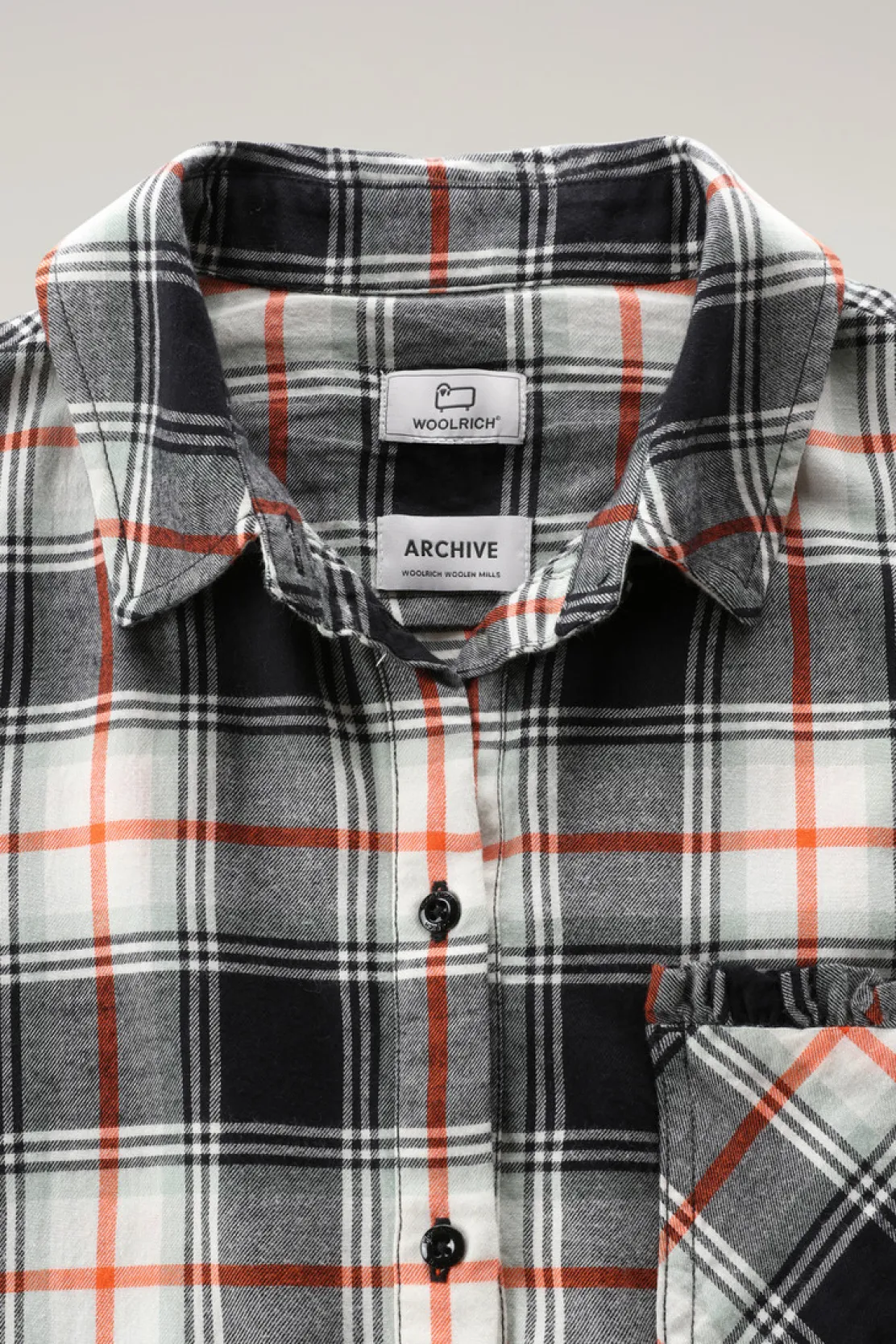 Vestiti e gonne>Woolrich Vestito A Quadri In Flanella Flame Black Check