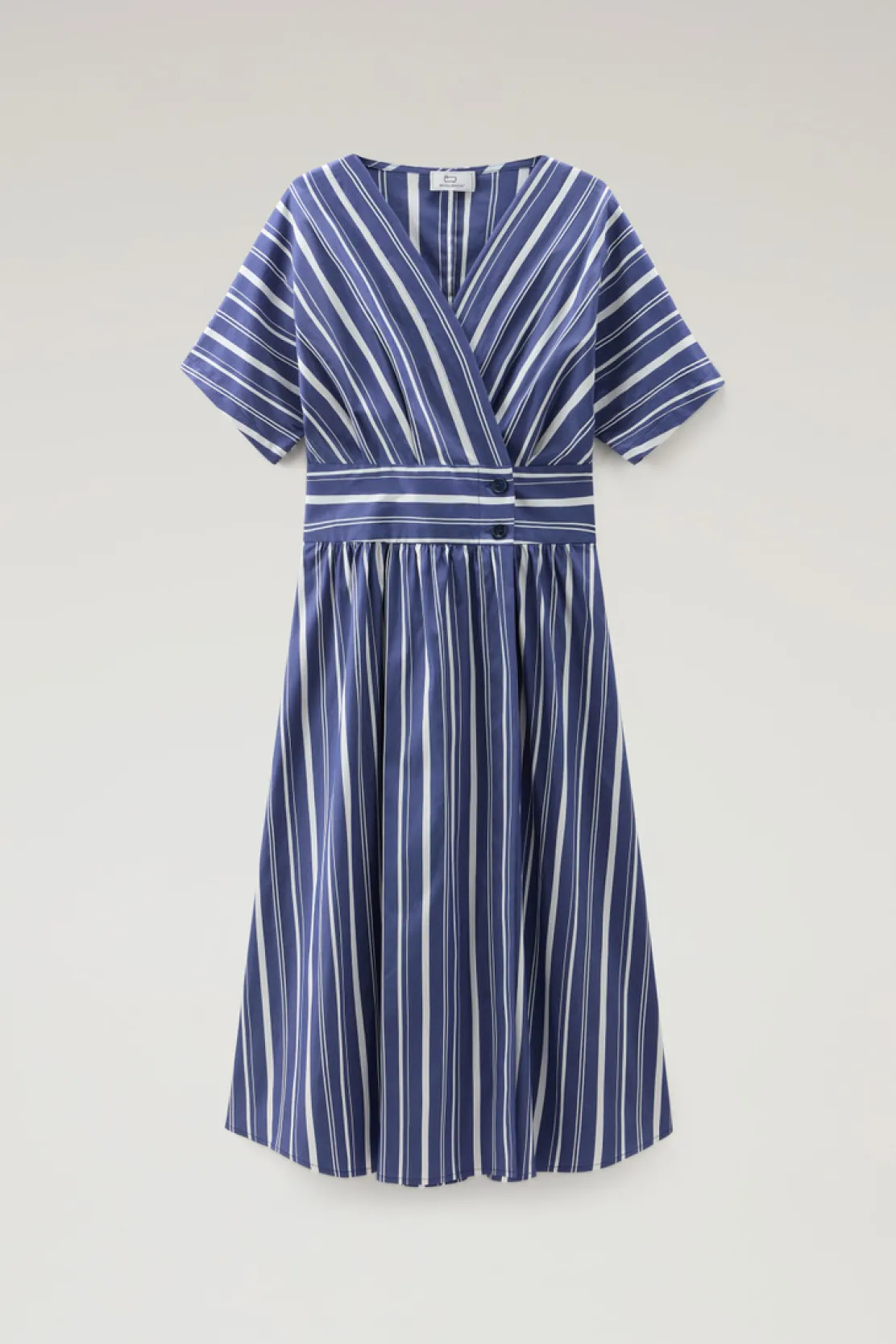 Vestiti e gonne>Woolrich Vestito A Righe In Popeline Di Misto Cotone Twilight Blue Stripe