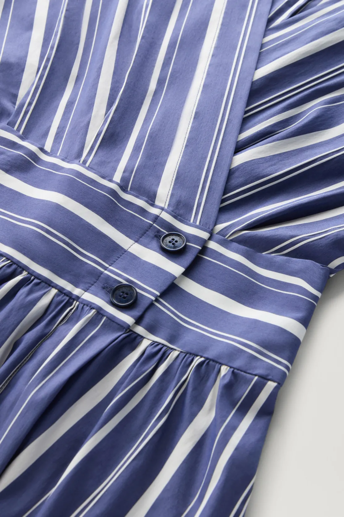 Vestiti e gonne>Woolrich Vestito A Righe In Popeline Di Misto Cotone Twilight Blue Stripe