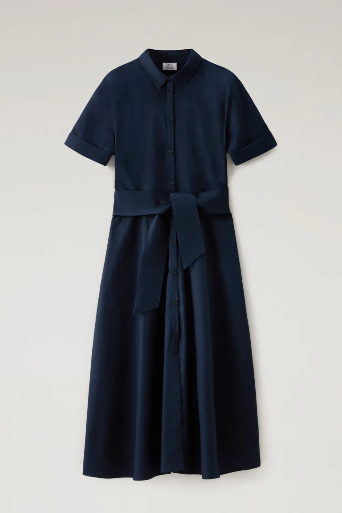 Vestiti e gonne>Woolrich Vestito Chemisier In Popeline Di Puro Cotone Melton Blue