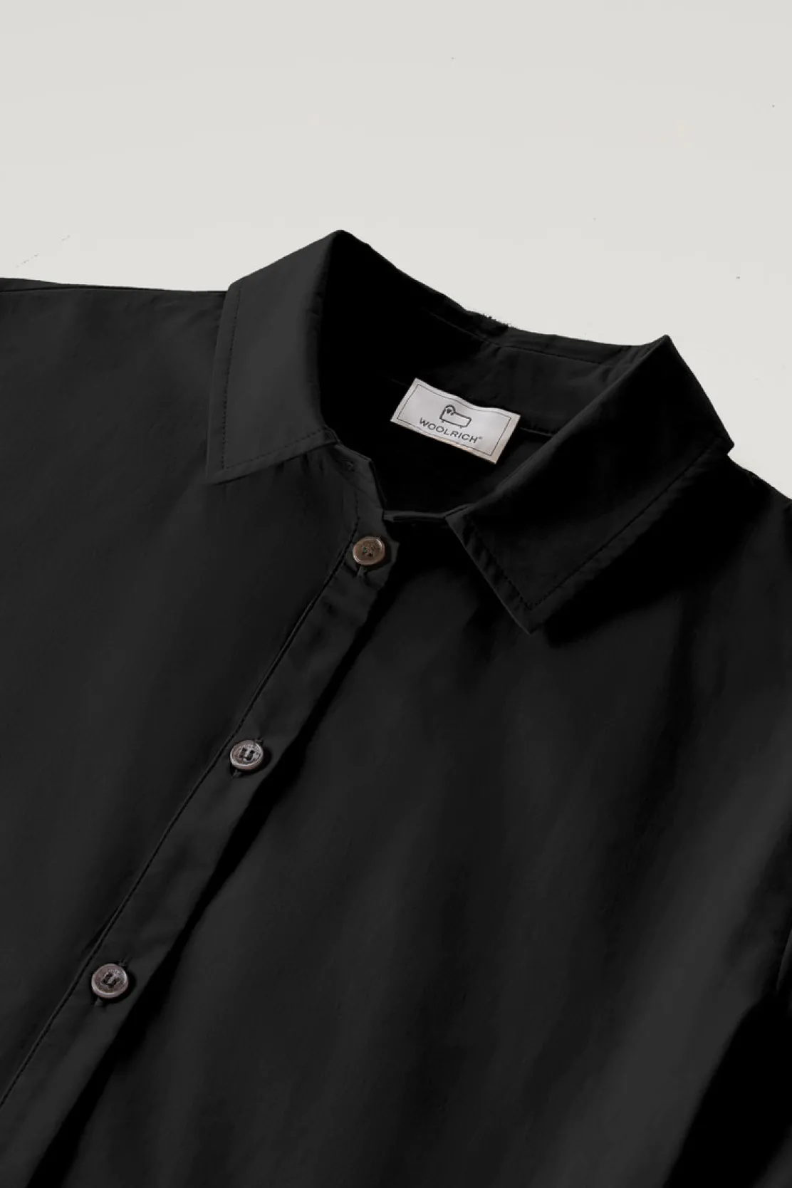 Vestiti e gonne>Woolrich Vestito Chemisier In Popeline Di Puro Cotone Black