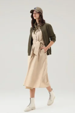 Vestiti e gonne>Woolrich Vestito Chemisier In Popeline Di Puro Cotone Feather Beige