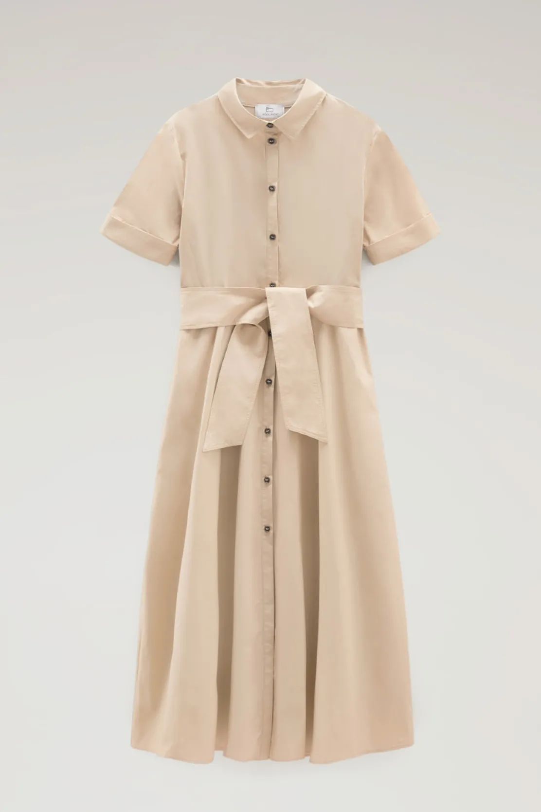 Vestiti e gonne>Woolrich Vestito Chemisier In Popeline Di Puro Cotone Feather Beige