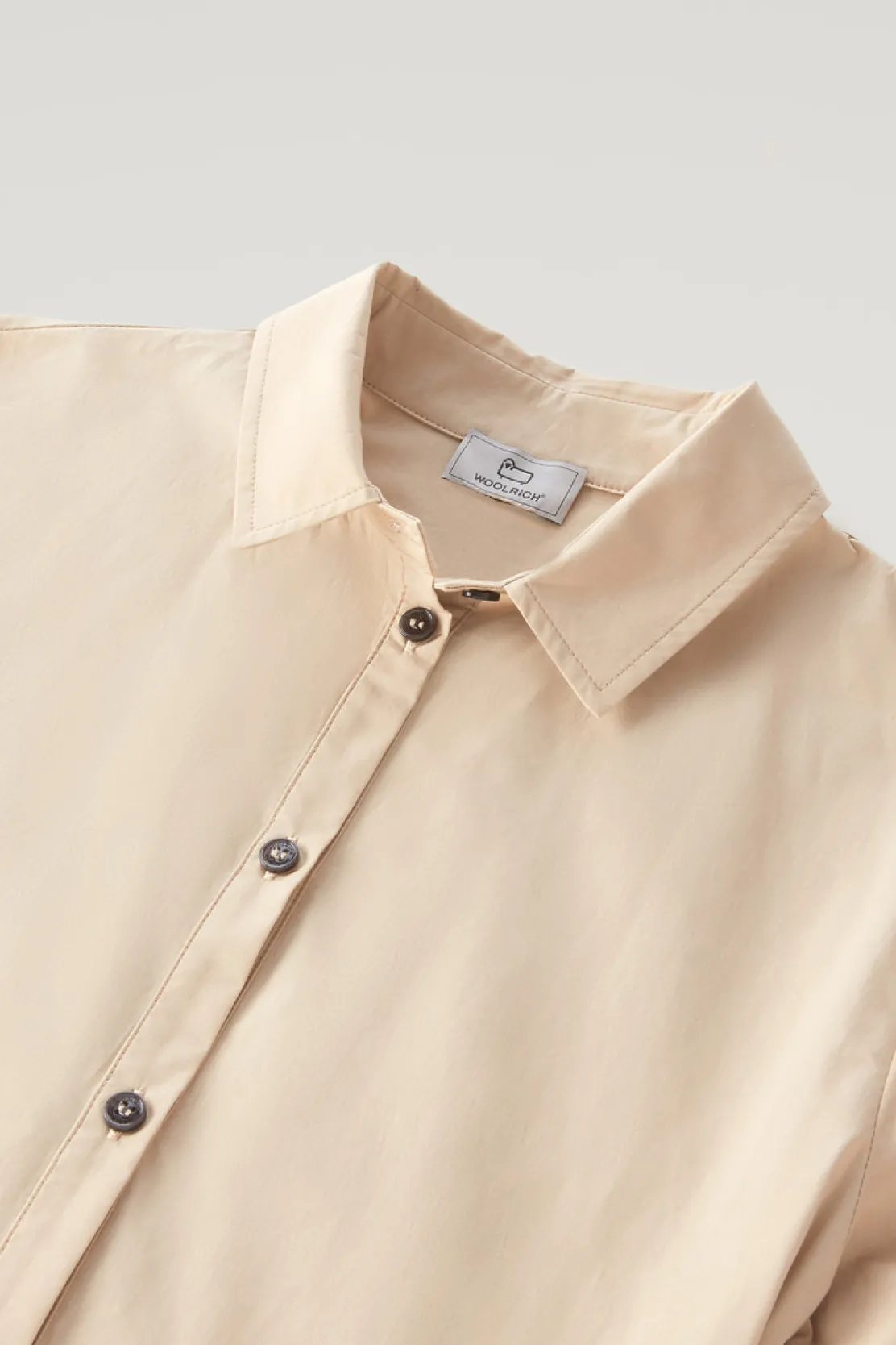 Vestiti e gonne>Woolrich Vestito Chemisier In Popeline Di Puro Cotone Feather Beige