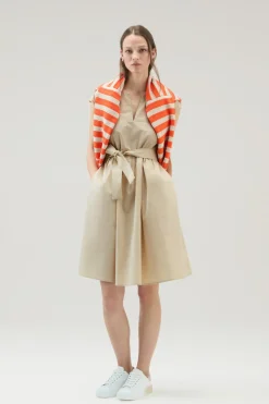 Vestiti e gonne>Woolrich Vestito Corto In Popeline Di Puro Cotone Light Oak