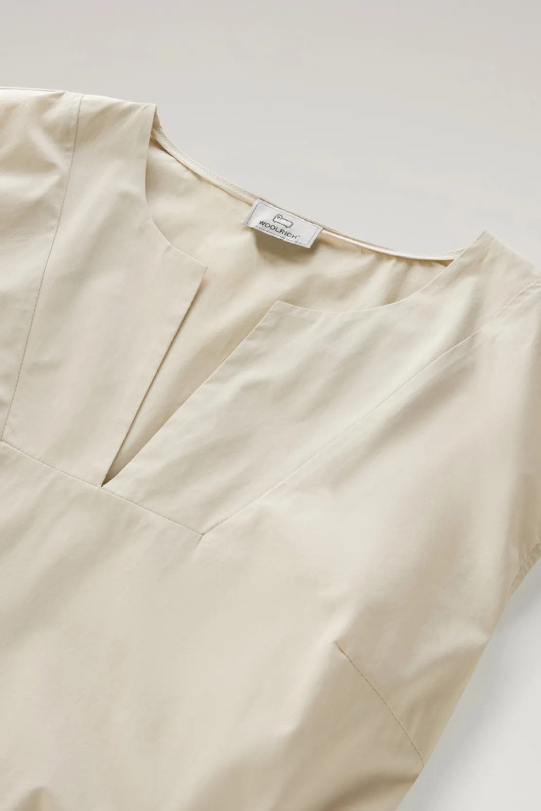 Vestiti e gonne>Woolrich Vestito Corto In Popeline Di Puro Cotone Light Oak