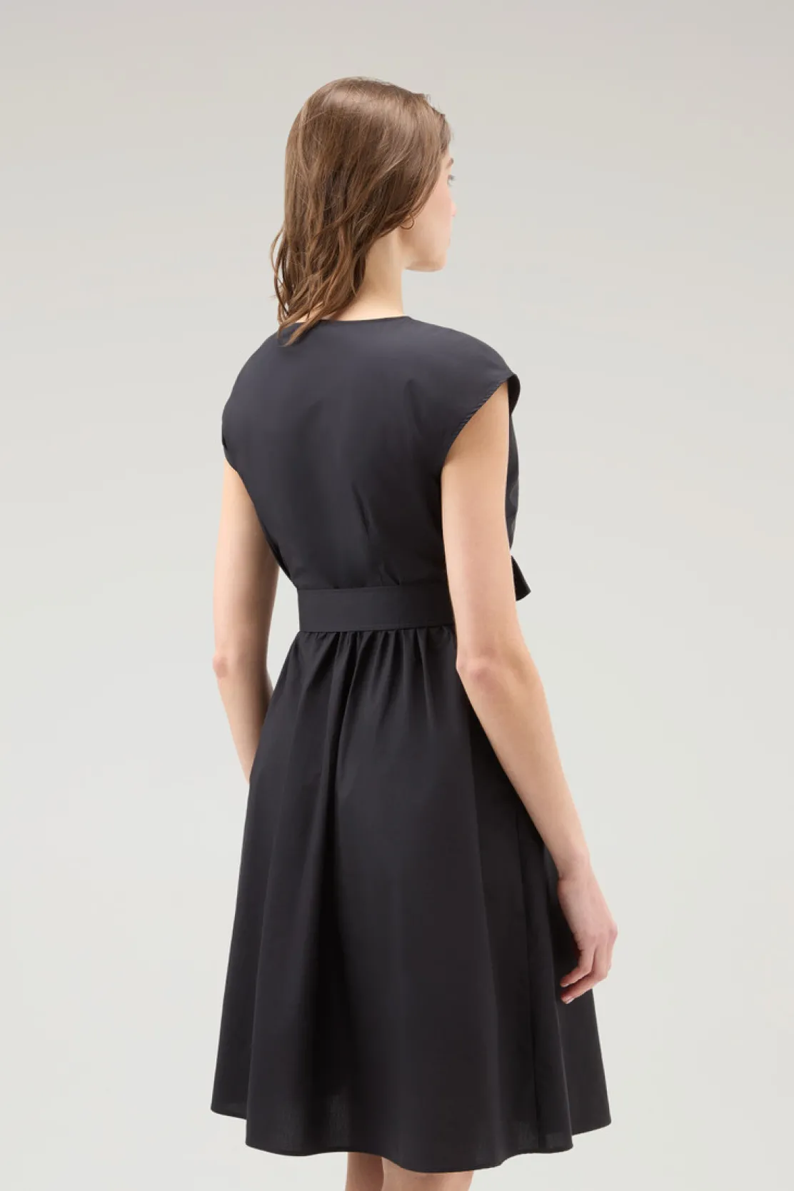 Vestiti e gonne>Woolrich Vestito Corto In Popeline Di Puro Cotone Black