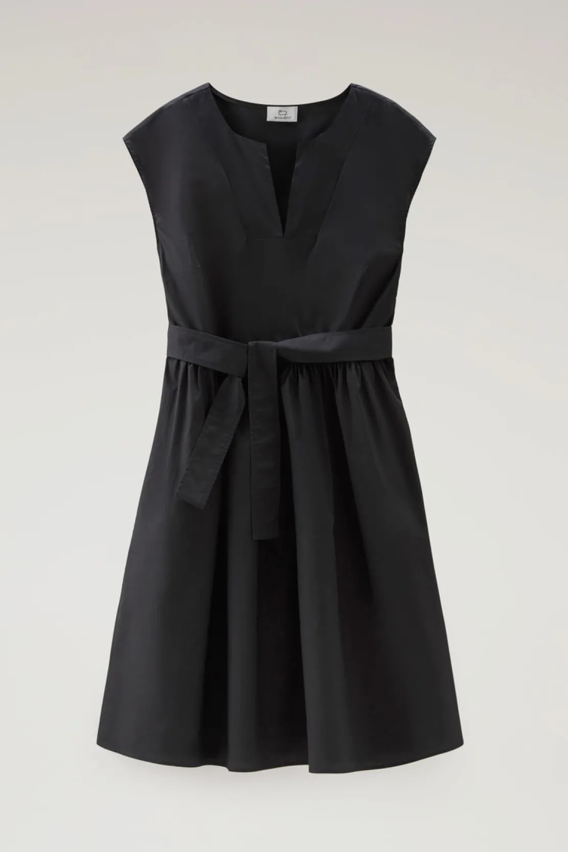 Vestiti e gonne>Woolrich Vestito Corto In Popeline Di Puro Cotone Black
