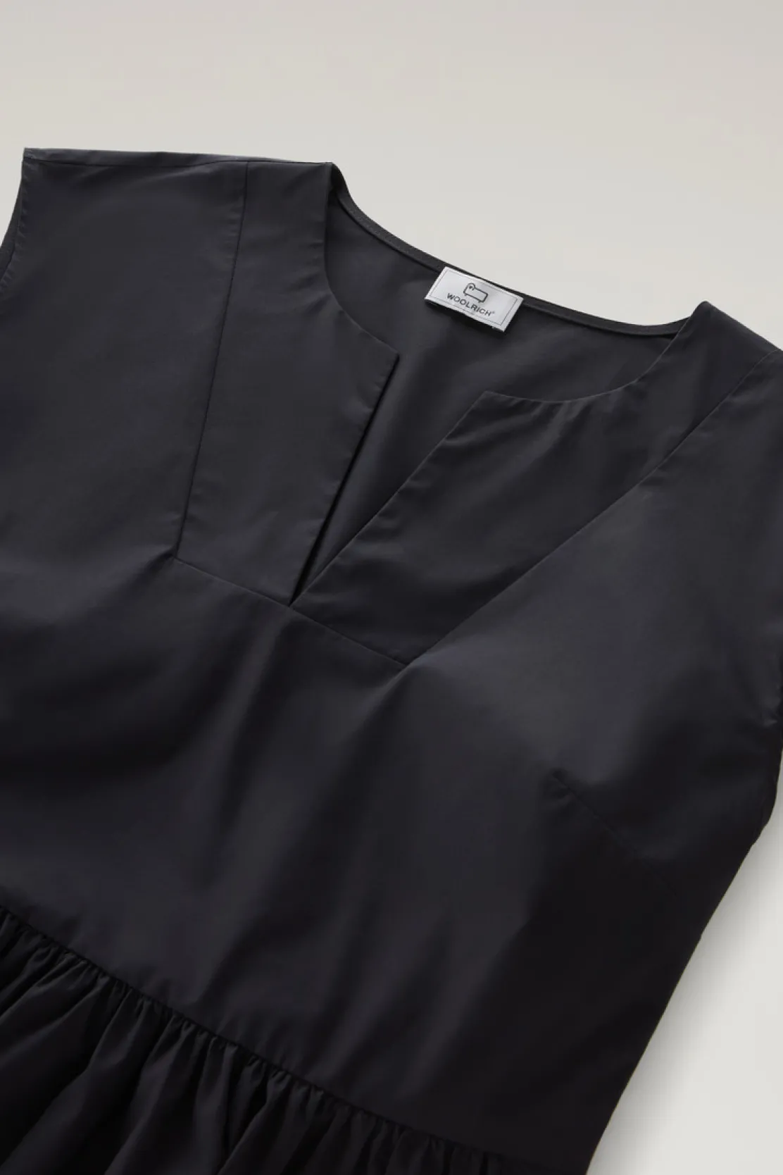 Vestiti e gonne>Woolrich Vestito Corto In Popeline Di Puro Cotone Black