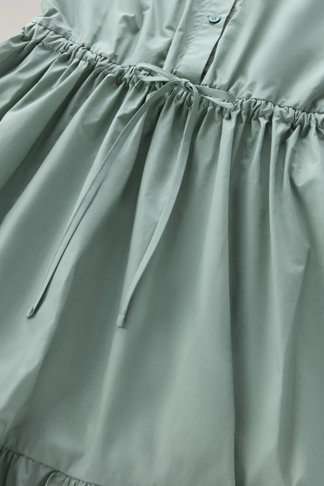 Vestiti e gonne>Woolrich Vestito In Popeline Di Puro Cotone Con Balze Sage
