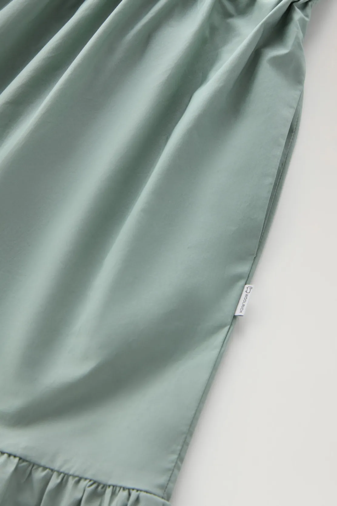 Vestiti e gonne>Woolrich Vestito In Popeline Di Puro Cotone Con Balze Sage